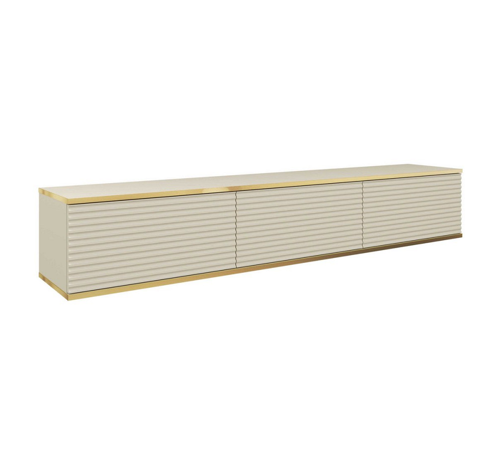 Тумба під телевізор навісна Perfect Home Оро / Oro 3-дверна RTV175 MDF Бежевий (PFH-091366) Дніпро - фото 3