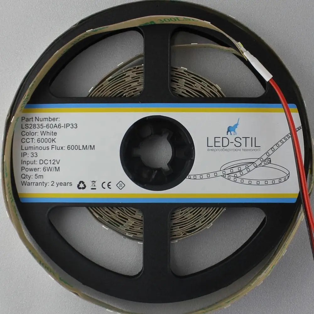 LED-STIL LED стрічка LED-STIL 6000K, 6 Вт/м, 2835, 60 діодів, IP33, 12V, 500 LM, холодне світло Коломыя - изображение 4