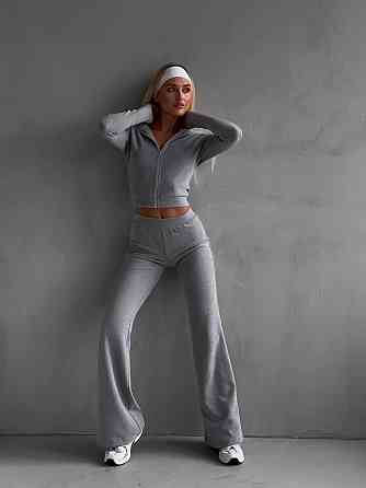 Стильний жіночий костюм з еластичного трикотажу двонитка. Меланж, 46/48 Одеса