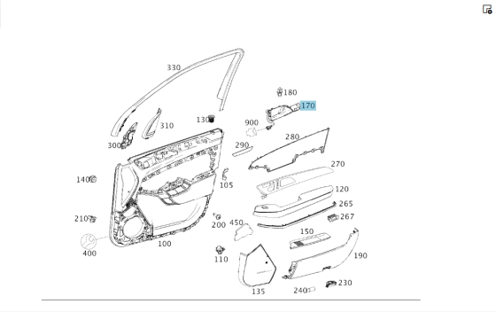 Mercedes-Benz  A1667600661 Права внутрішня ручка відкриття дверей ML/GLE W166 GL/GLS X166 Одесса