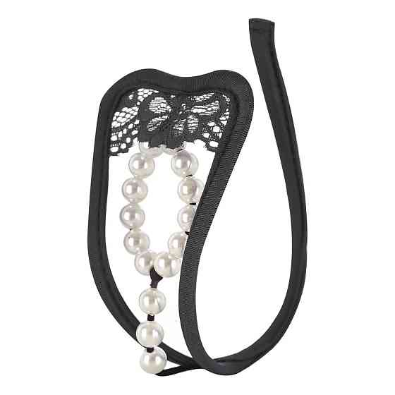 Чоловічі інтимні труси з намистом one size чорний Київ