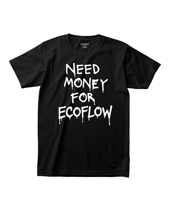 Футболка з написом «Need Money for EcoFlow» XL, Чорний Чернівці - фото 1