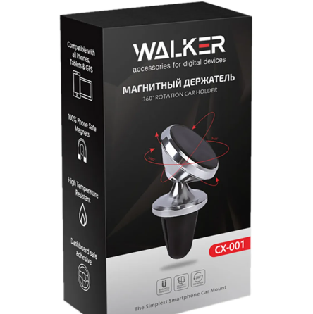 Тримач автомобільний для мобільного WALKER CX-001 магнітний чорний Житомир