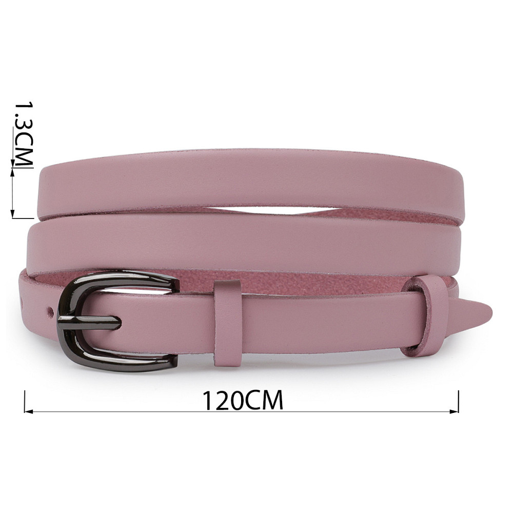 Тонкий ремень из натуральной кожи Vintage 20761 Розовый Киев - изображение 3