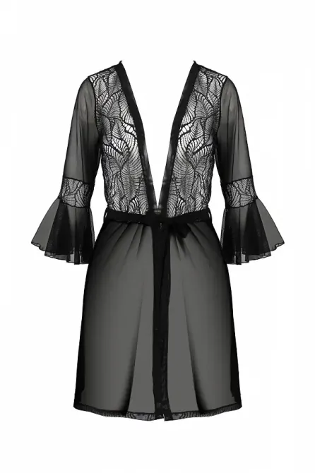 Пеньюар Passion LEAFA PEIGNOIR black XXL/XXXL - ECO Passion Львів - фото 3