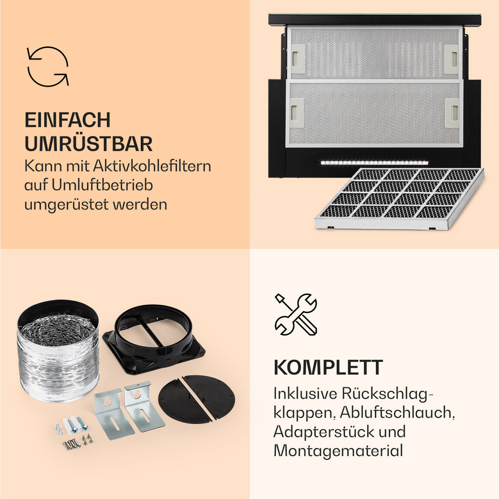 Mariana Neo 60 вытяжка с плоским экраном 60см 640 м³/ч отработанный воздух LED черный (Германия, читать Ровно - изображение 6