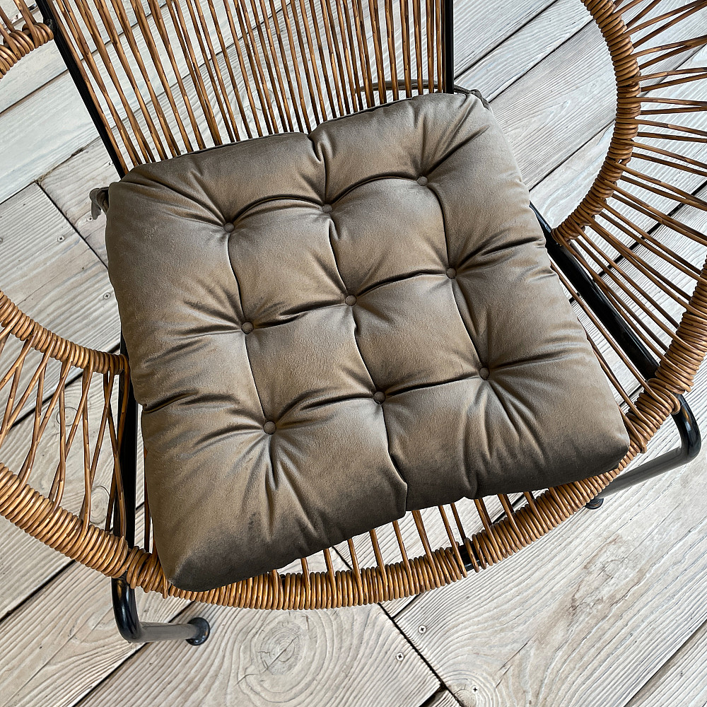 Подушка для стільців (40x40х5 см) Decorator Velour колір болотний 84-117 Київ - фото 1