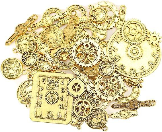 Набор декоративных шармов-подвесок часы, 40 шт, металл золотой, для рукоделия и скрапбукинга Киев - изображение 8