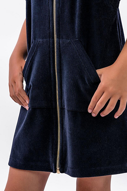 Вельветовий сарафан для дівчаток, темно-синій топ 134 Крохатушка одяг Київ - фото 5