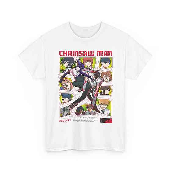 Футболка з аніме принтом Людина-бензопила оверсайз (S/M/L) Чорний AnimeJ0130 Дніпро