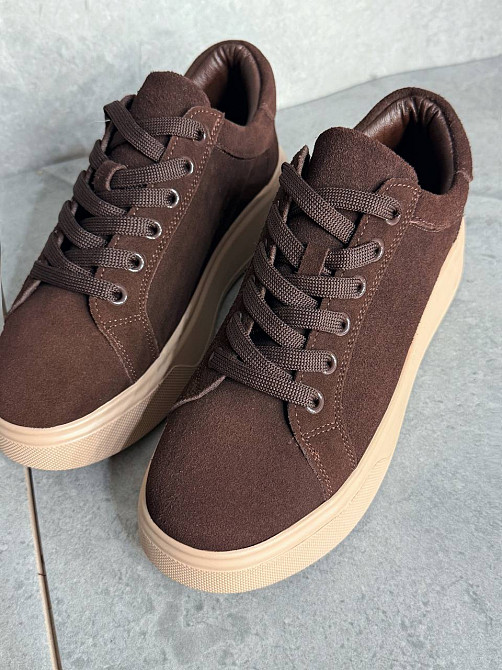 Кеди жіночі Hengji 85-12 натуральний замш на платформі коричневі, 38, 24,5 см Київ - фото 18