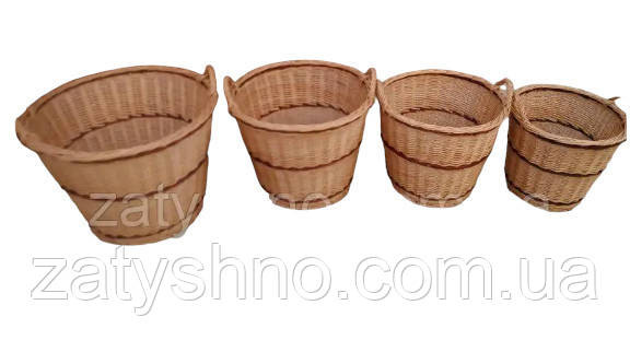 Набір кошиків плетених 4 штуки Київ - фото 1