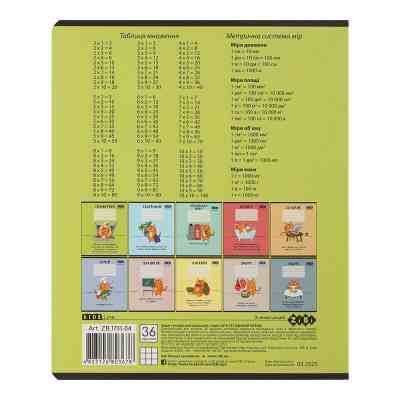 Зошит ZiBi предметний CUTE CAT, 36 аркушів, клітинка, геометрія (ZB.1731-04) Вінниця