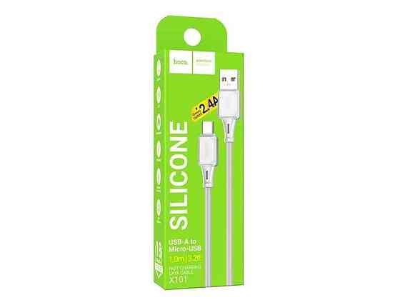 Кабель microUSB X101 2.4A силіконовий 1м ТМ Hoco Київ