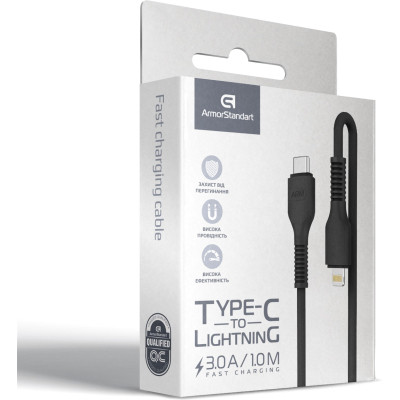 Дата кабель USB-C to Lightning 1.0m AR88 3A Black Armorstandart (ARM65287) Вінниця - фото 4