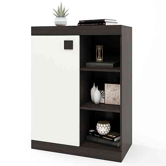 Тумба офисная открытая Эверест Соната 70х38х93 венге темный + белый (DTM-2072) Львов