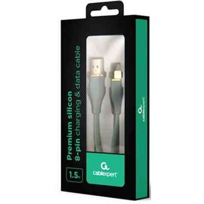 Дата кабель USB 2.0 AM to Lightning 1.5m 2.1A Cablexpert (CC-USB2S-AM8PM-1.5M-G) Вінниця