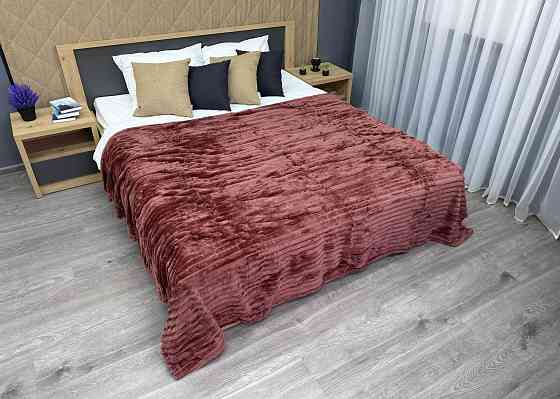 Плед-покривало смужка Шарпей 200х225 см (+-10см) Кораловий (87-153) Київ