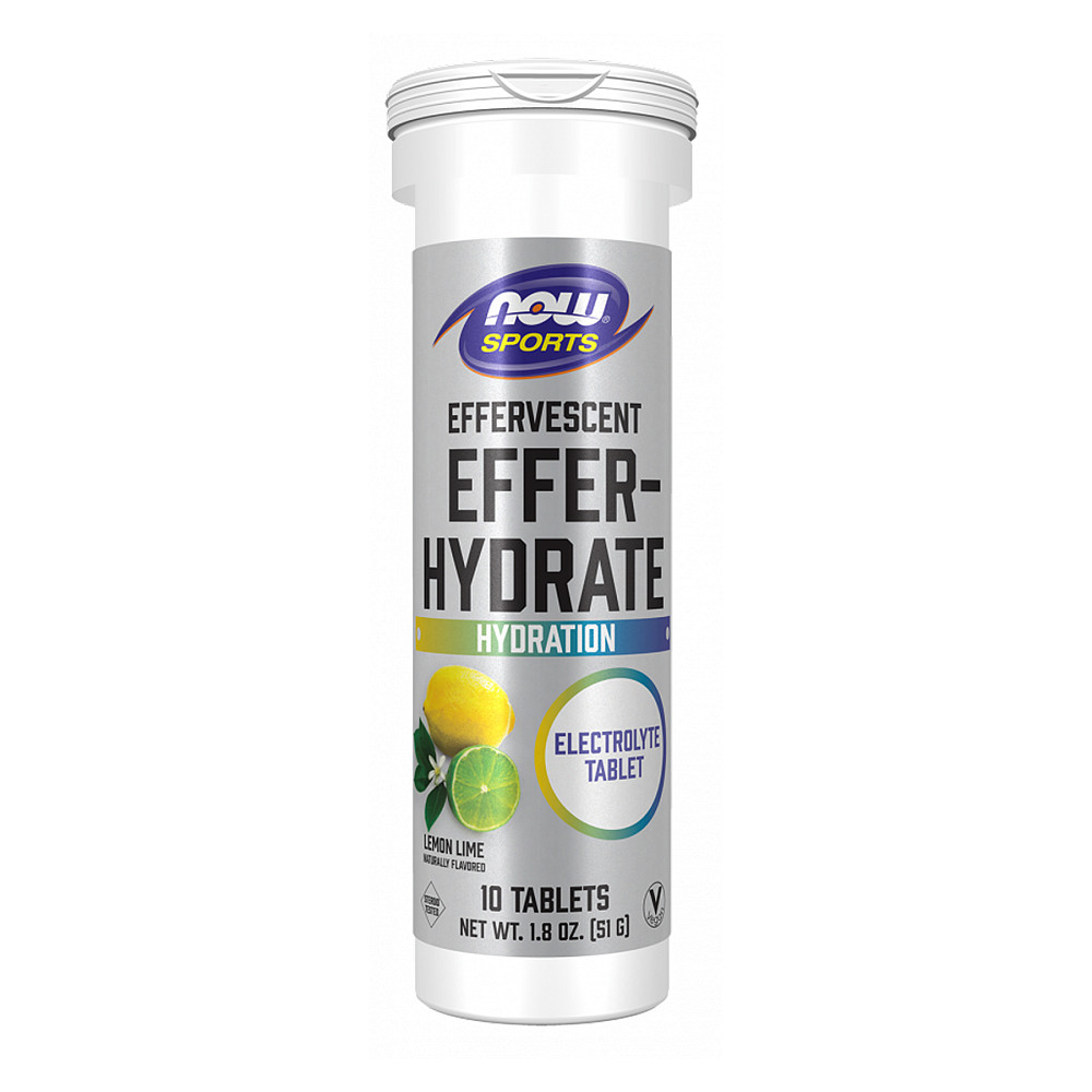Комплекс для быстрой гидратации Now Foods Effer-Hydrate Effervescent - 10 tabs Lemon Lime Луцк - изображение 1