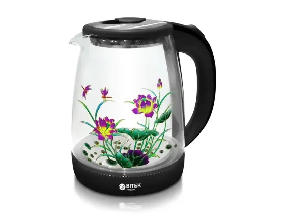Електричний чайник BITEK BT-3111 з квіткою 1,8 л 2400Вт синє LED-підсвічування Одеса