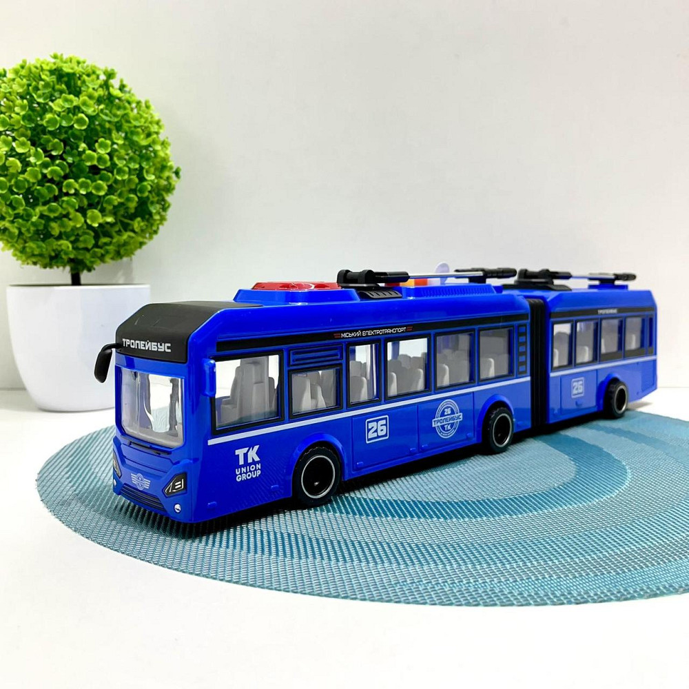 Тролейбус Авто Експерт з інерцією підсвічуванням і звуком відчиняються двері Синій (26487) Чернігів - фото 5