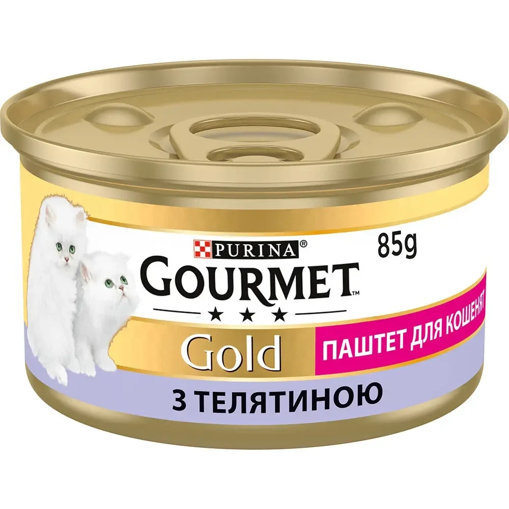Влажный корм GOURMET Gold для котят, паштет, с телятиной, 85 г Киев - изображение 1