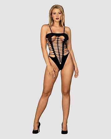 Бодистокинг с поперечными вырезами Obsessive B122 teddy S/M/L, черный Sex Aura Киев