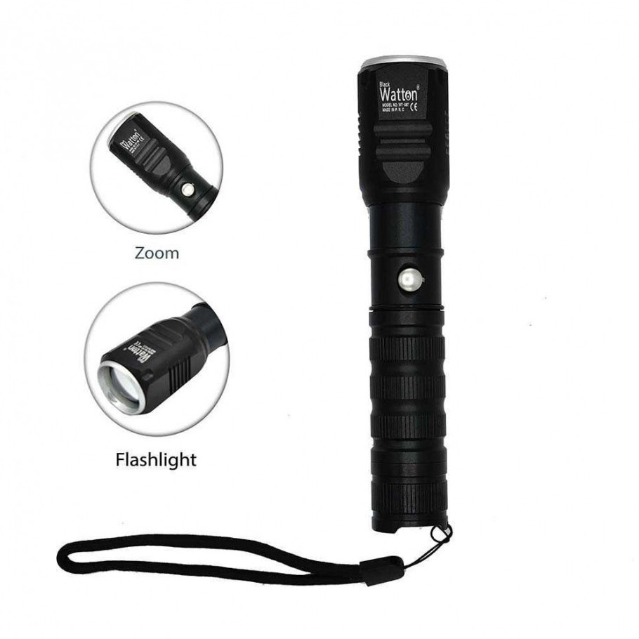 Тактический светодиодный аккумуляторный фонарь Watton WT-087, ручной фонарик в алюминиевом корпусе Каменец-Подольский - изображение 2