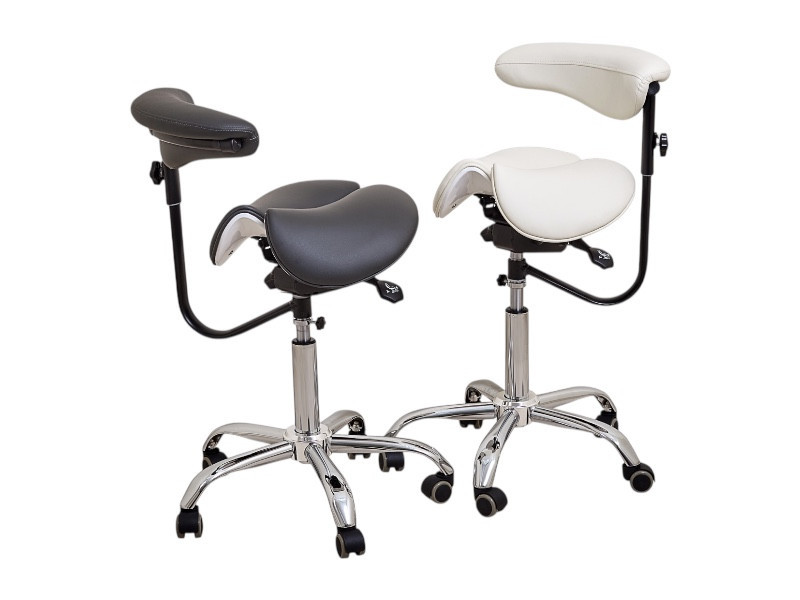 Стул-седло для мастера 8016-2, со спинкой, раздельное сиденье, 3 регулировки Бежевый Киев - изображение 4