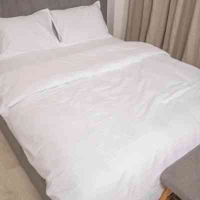 Постільна білизна Tiare White Сатин Страйп Кольоровий полуторний (White_Stripe_pl) Вінниця