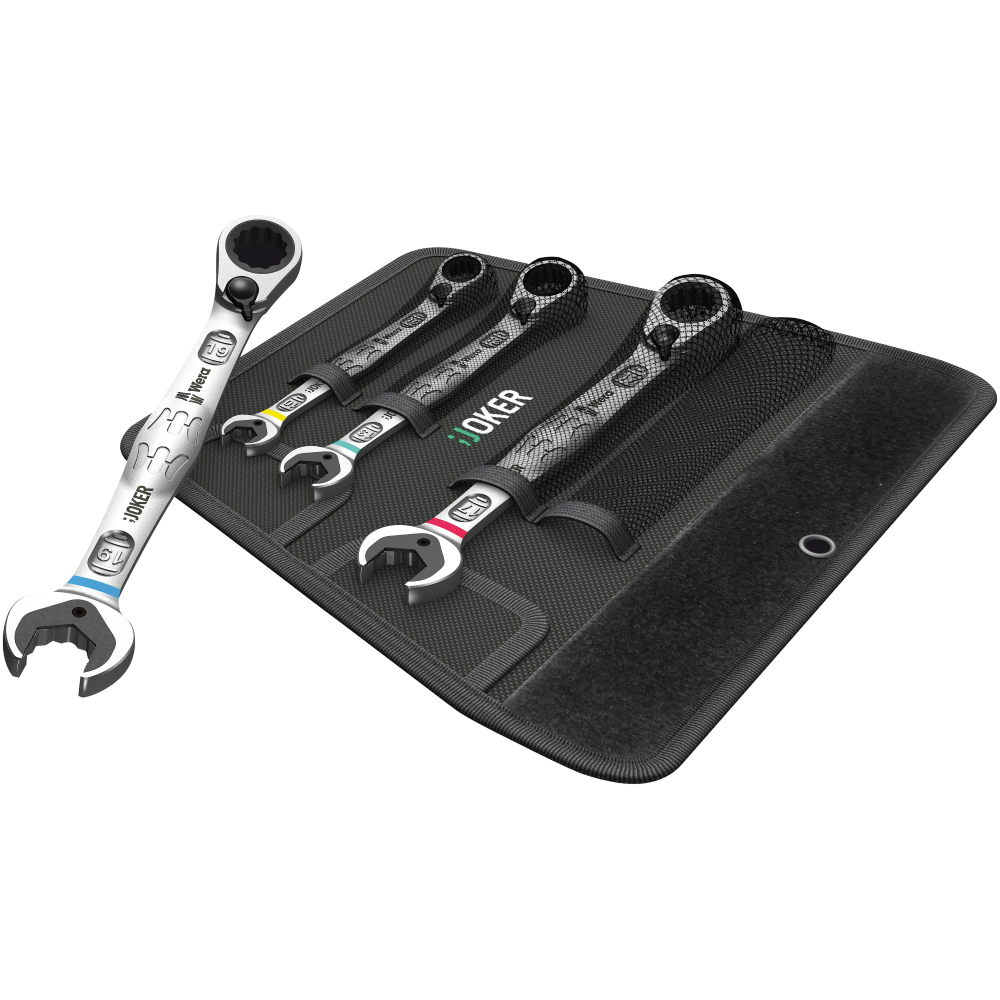 Набор ключей комбинированных Wera с трещоткой 10-19мм 4шт, в сумке, Joker Switch 6001 05020090001 Одесса - изображение 3