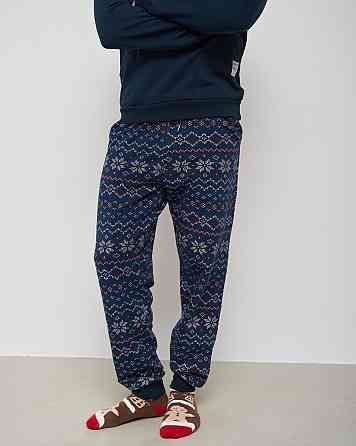 Чоловіча тепла піжама — Байка — штани в орнамент — Family look для пари Tom John 93430 M Київ