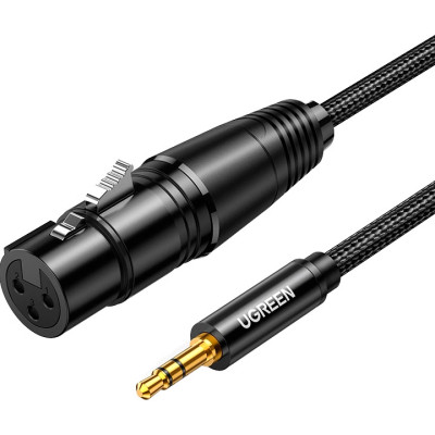 Кабель мультимедийный 3.5mm M to XLR F 1.0m AV182 black Ugreen (20763) Винница - изображение 1