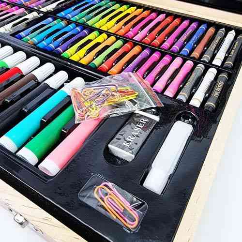 Большой художественный набор для рисования 220 предметов в деревянном кейсе для детей и взрослых творчество Киев