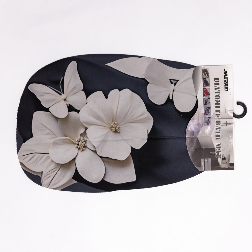 Коврик для ванной комнаты с 3D-эффектом Petal Relief 38*58 см диатомитовый Черный HP-42-38 Киев - изображение 4