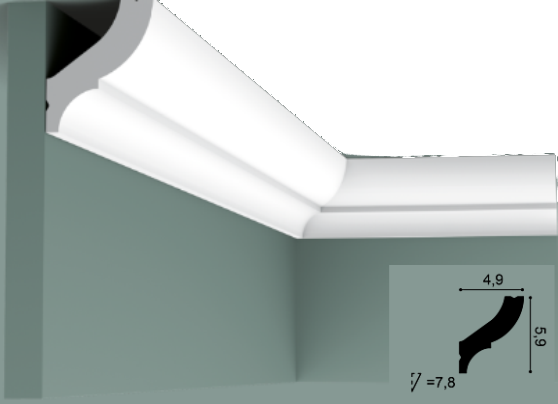 Карниз(плинтус) потолочный Orac Decor Basixx CB502N 49х59х2000мм Днепр - изображение 2