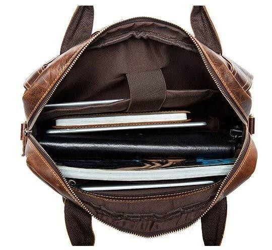 Сумка для ноутбука из натуральной кожи Коричневая (Vintage) Киев - изображение 4