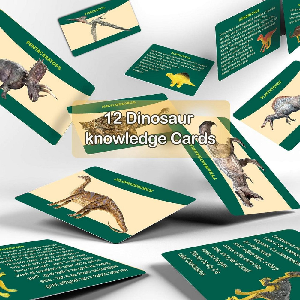 STEM набір археолога для розкопок “Яйця динозаврів” з 12 фігурками, ігровим полем, картками та інструментами для дітей 5–10 років Київ - фото 6