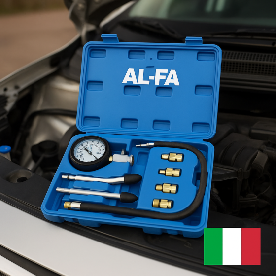 Набір для перевірки компресії бензинових двигунів ALFA  тестер компресії для бензинових моторів для автосервісу у кейсі Львів