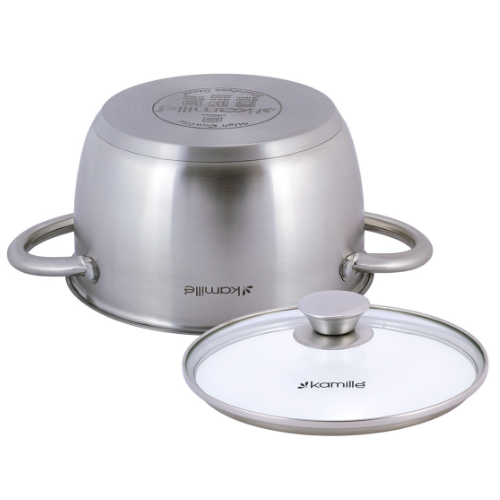 Каструля нержавіюча сталь 2л з кришкою порожнисті ручки 4901 KAMILLE Житомир