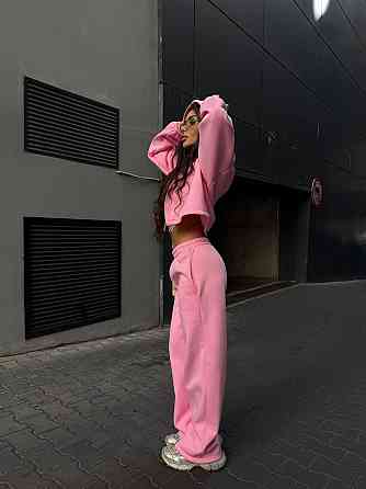 Утепленный женский костюм двойка в спортивном стиле трехнитка на флисе Барби, 46/48 Одесса