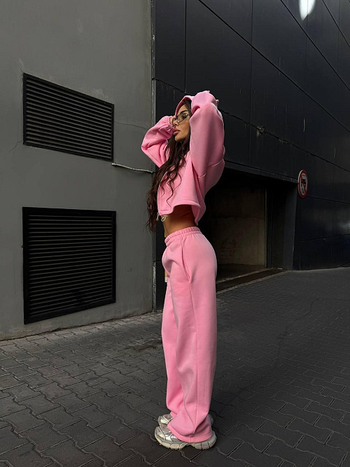 Утеплений жіночий костюм двійка  у спортивному стилі тринитка на флісі Барбі, 46/48 Одеса - фото 5