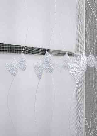 Тюль VR-Textil 1892т Фатин с вышивкой и люрексом Холодный белый 400х160 см (42-0889) Киев