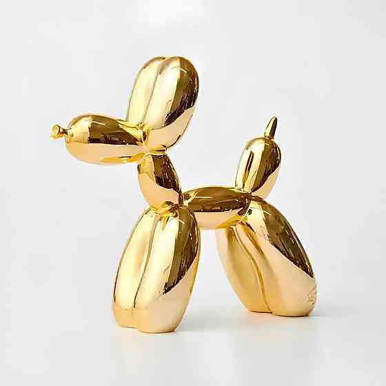 Статуэтка Собачка из шарика RESTEQ — золотая фигурка в стиле Jeff Koons Balloon Dog, интерьерный декор 10×10×4 см Киев