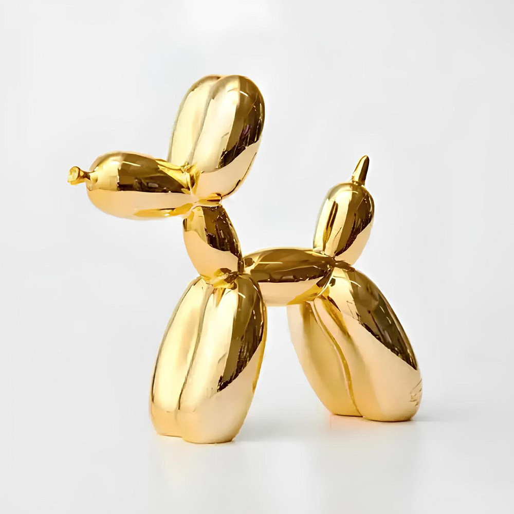 Статуетка Собачка з кульки RESTEQ - золота фігурка в стилі Jeff Koons Balloon Dog, інтер'єрний декор 10×10×4 см Київ - фото 1