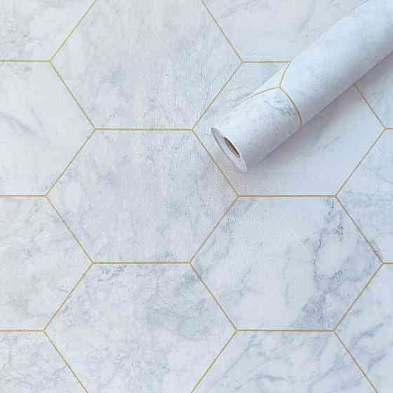 Самоклеящаяся пленка малахитовый мрамор с золотым узором Киев