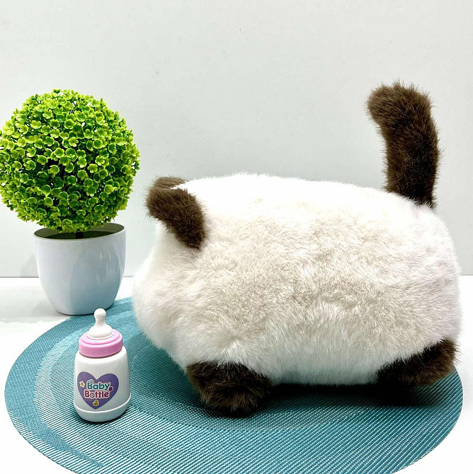 Кошеня інтерактивне Cute Cat виляє хвостиком звукові ефекти Білий з коричневим (933-103 E) Чернігів - фото 6