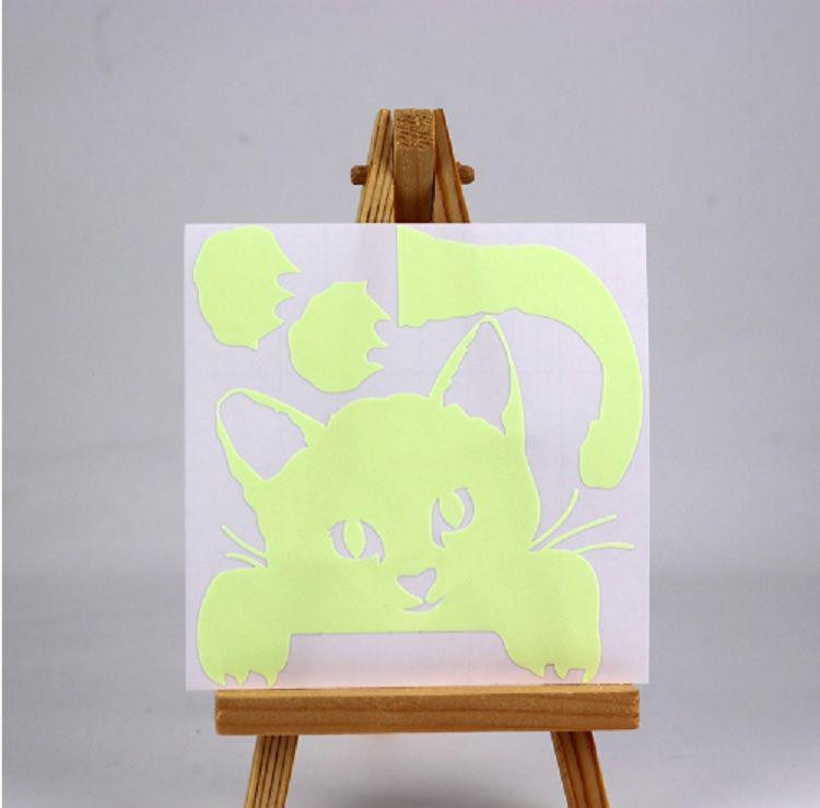 Фосфорная наклейка Кот 8 на 8 см салатовый Киев - изображение 8