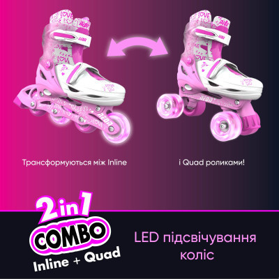 Роликовые коньки Neon Сombo Pink розмір 34-37 (NT10P4) Винница - изображение 2