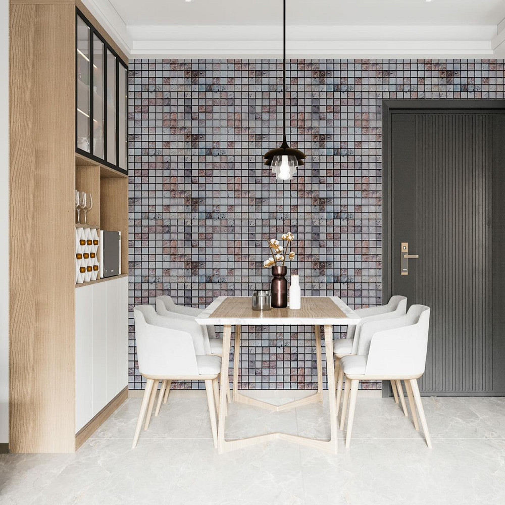 Декоративна ПВХ панель мозаїка 960х480х4мм Бежевий мармур SW-00001433 Київ - фото 6